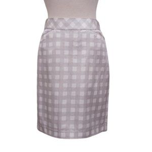 Club Monaco "Anya" Windowpane Check Satin Pencil Skirt NEW- Sz. 4